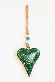 Dark Green Hanging Heart