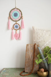 Pink Leaf Tassel Wall Hanging