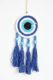 Blue Tassel Macrame Wall Hanging