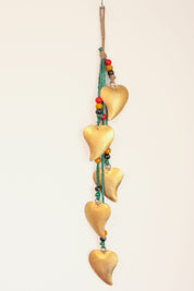 Gold 5 Heart Hanging