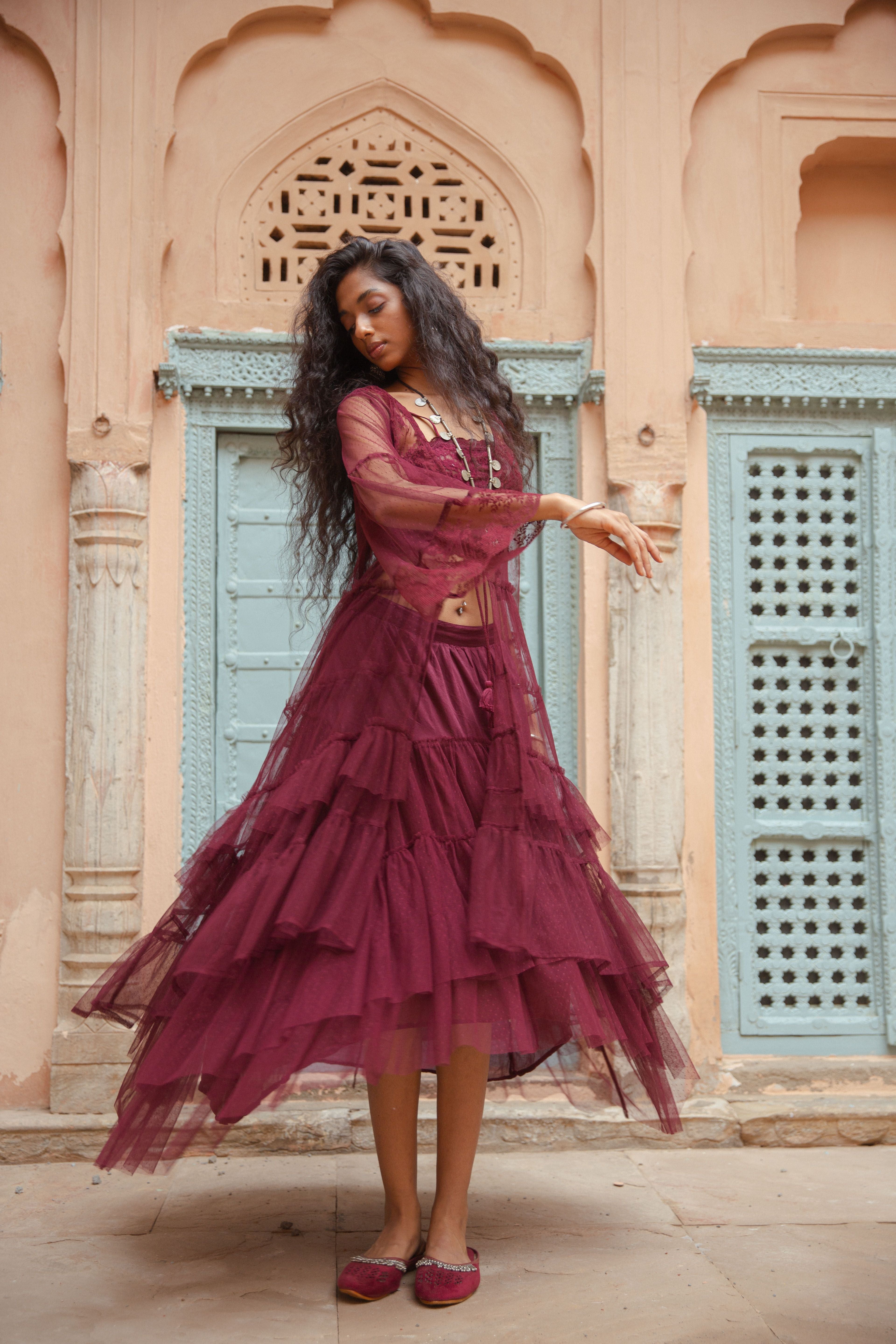 bohemian black tie dresses Tie-Dye Cotton Knee Length Gathered Dress 56