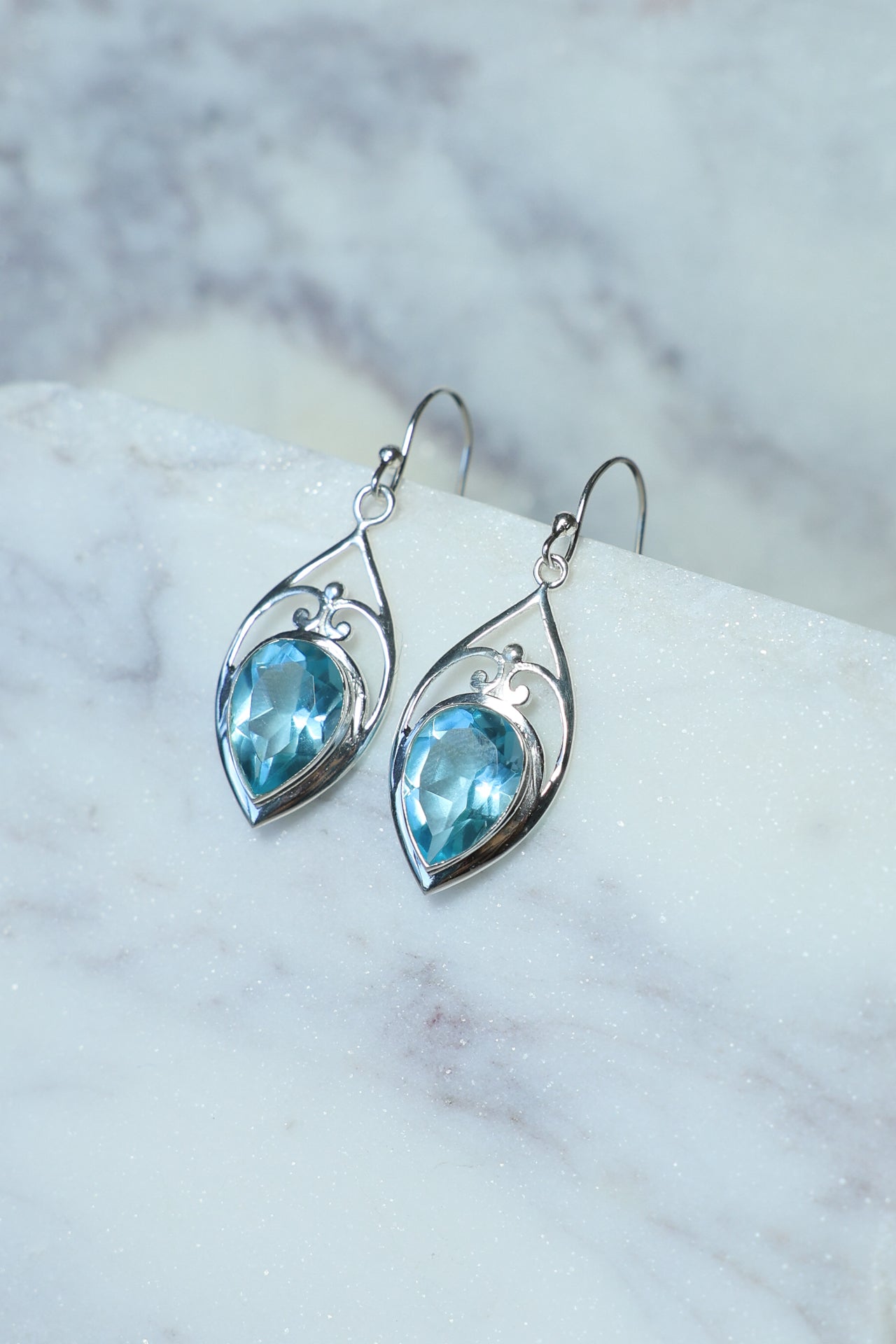 Blue Topaz Maha Earrings