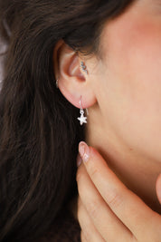 Silver Star Fish Earrings