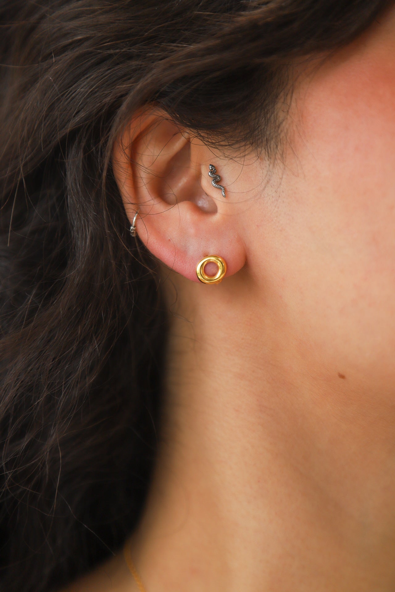 Gold Circle Earrings