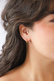 Gale Gold Dotted Hoops