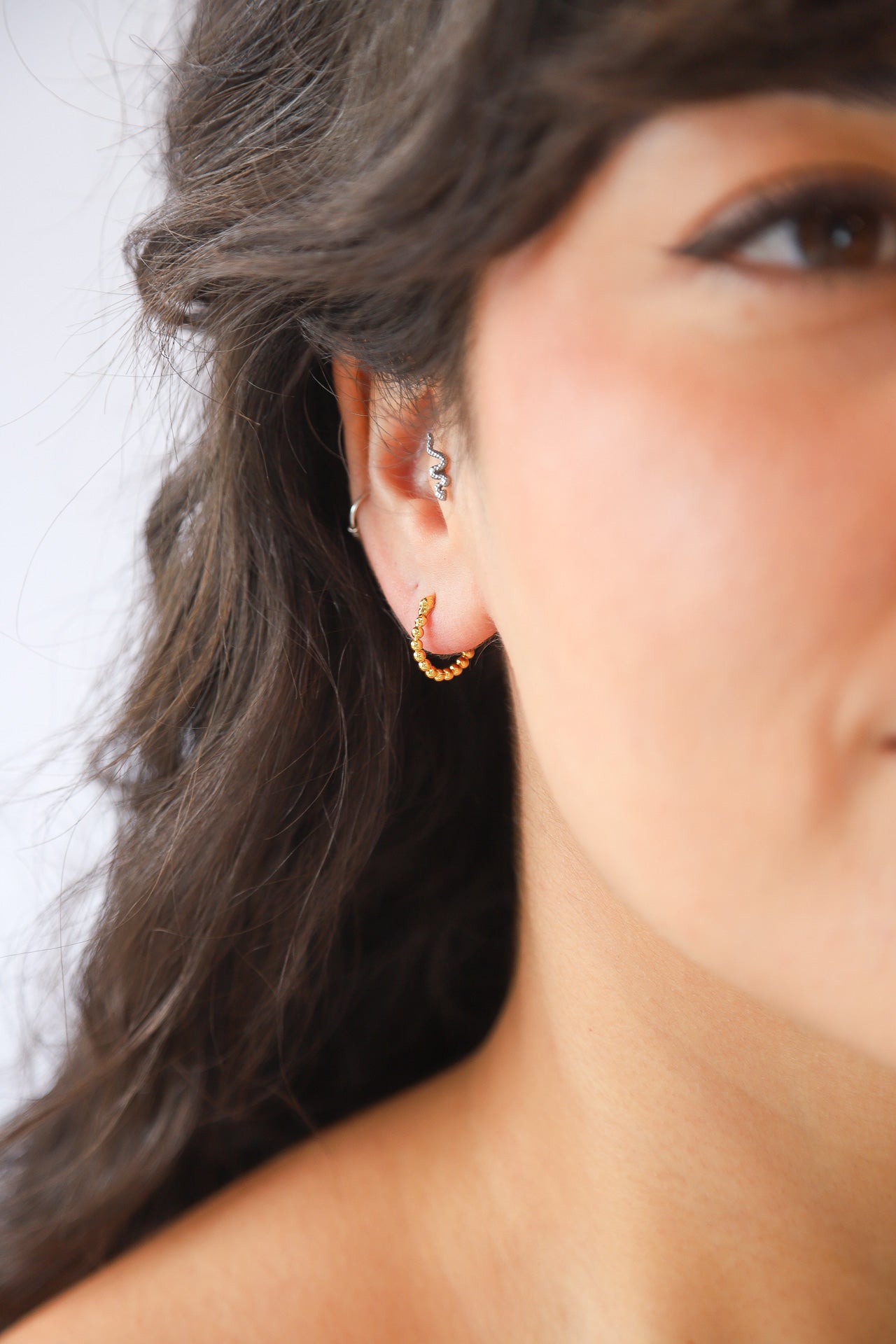 Gale Gold Dotted Hoops