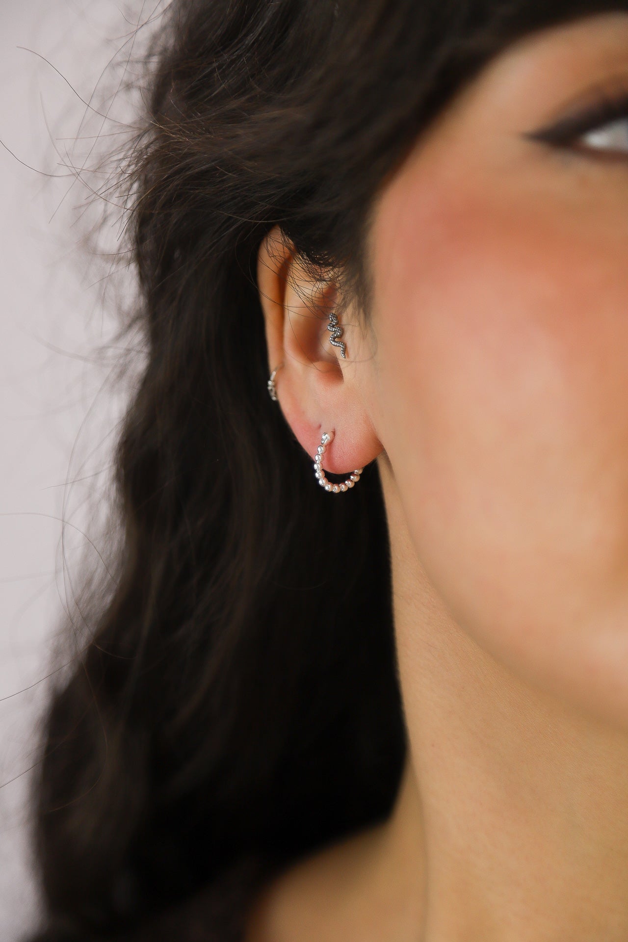 Gale Silver Dotted Hoops