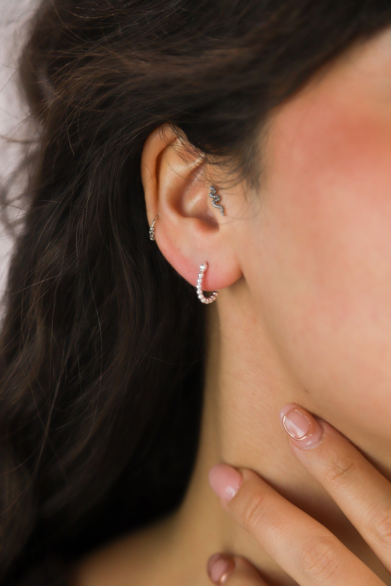 Gale Silver Dotted Hoops