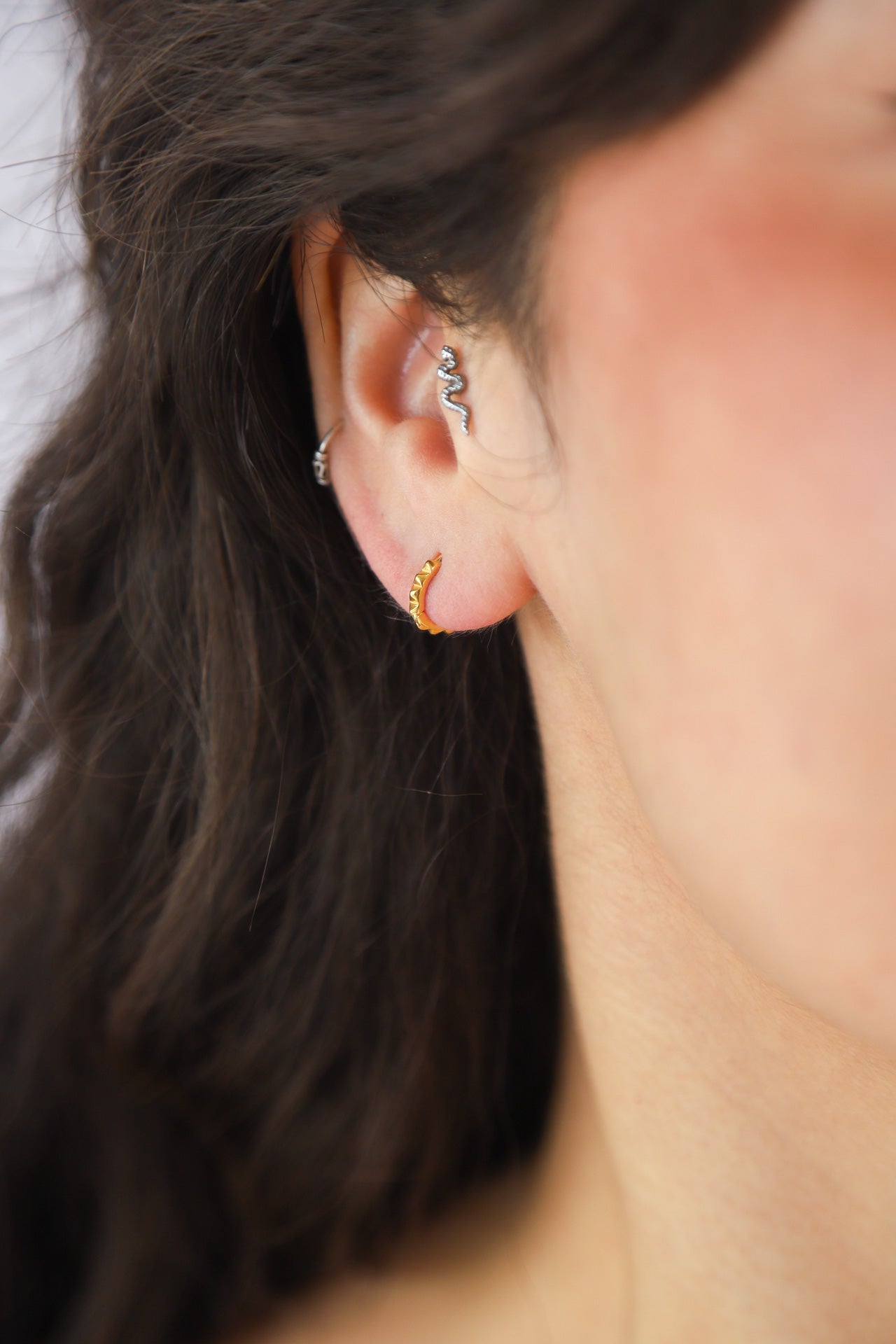 Blade Gold Hoops