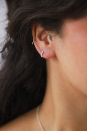 Blade Silver Hoops