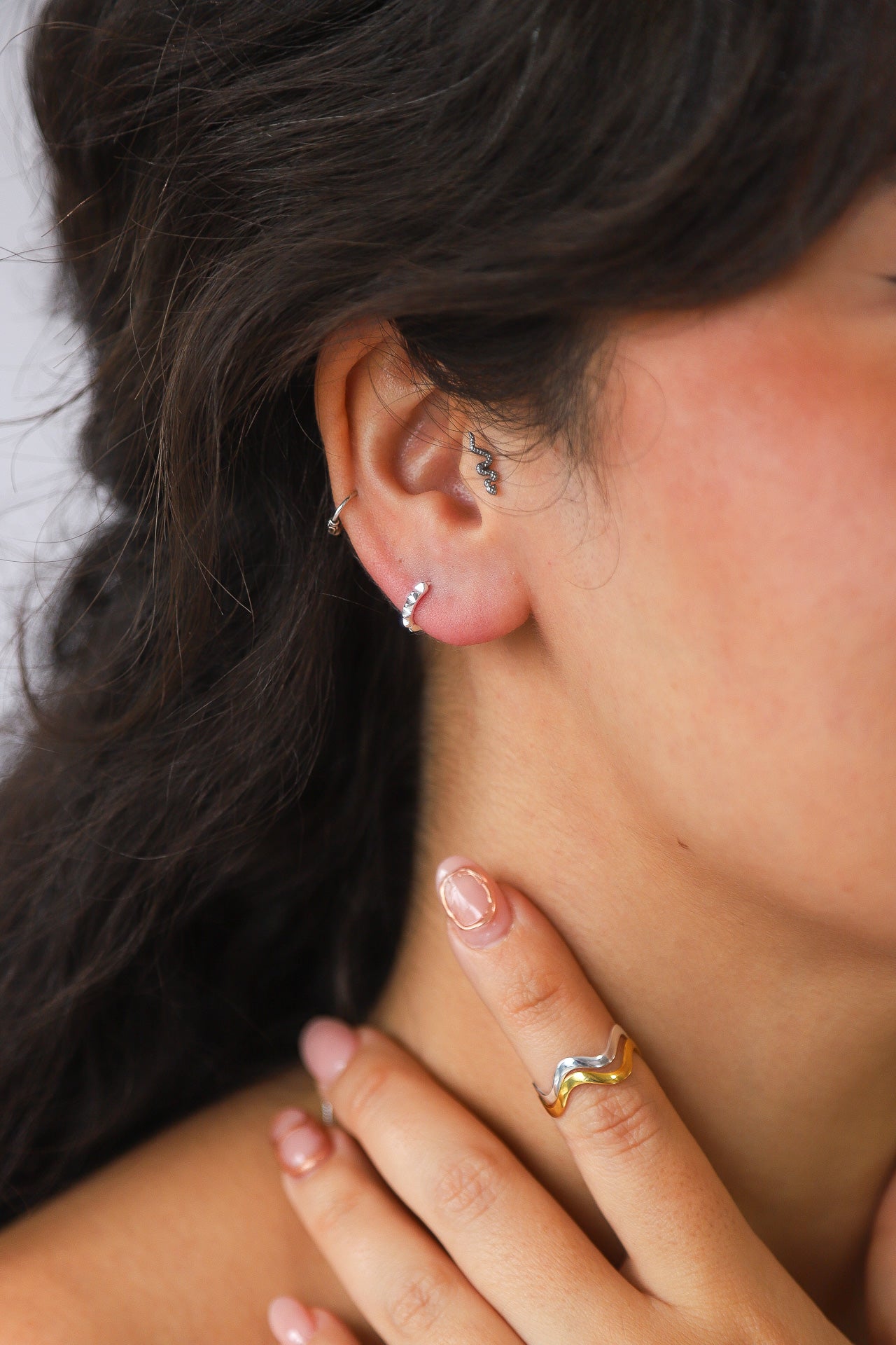 Blade Silver Hoops