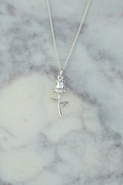 Wild Rose Silver Necklace