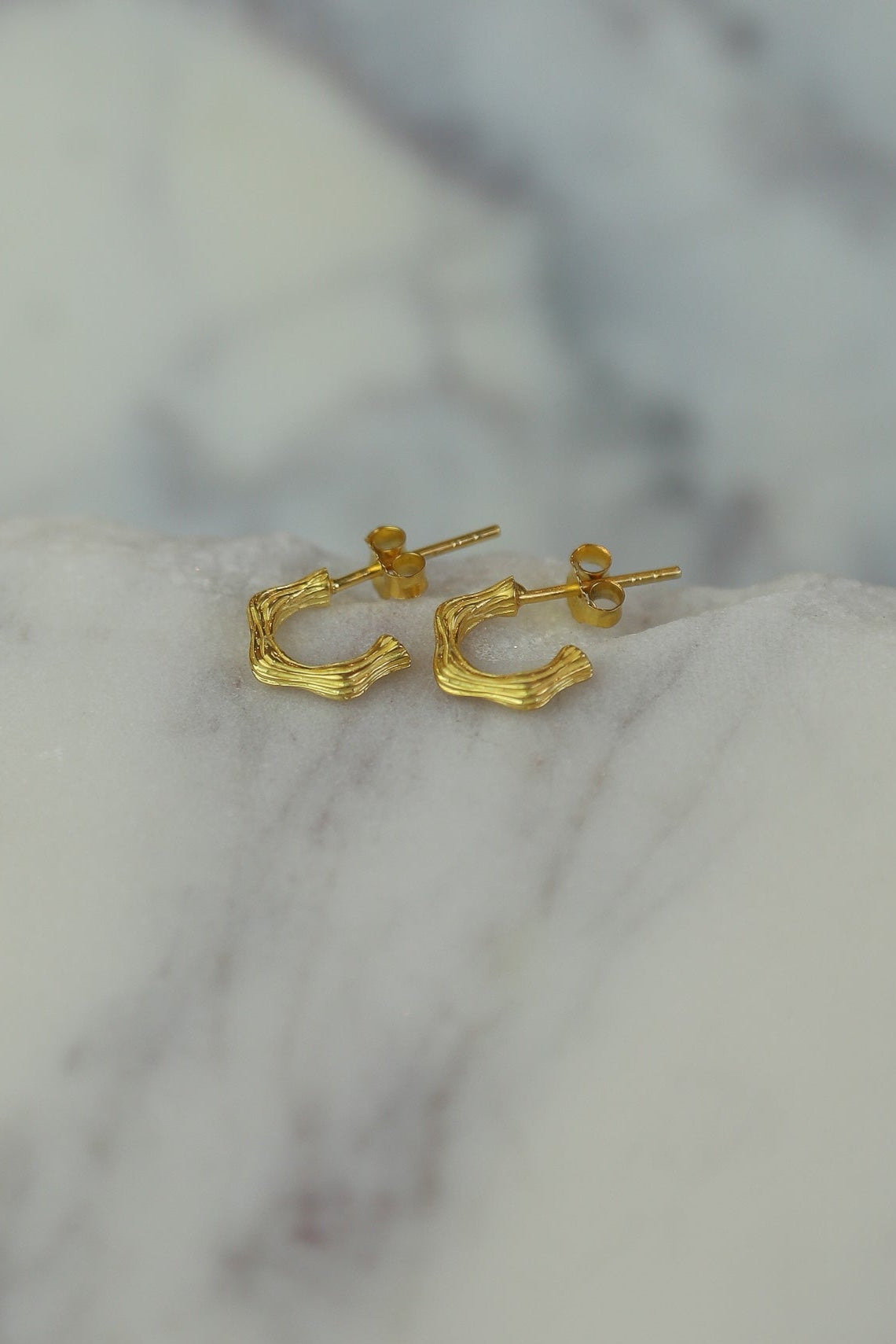 Bamboo Gold Hoops