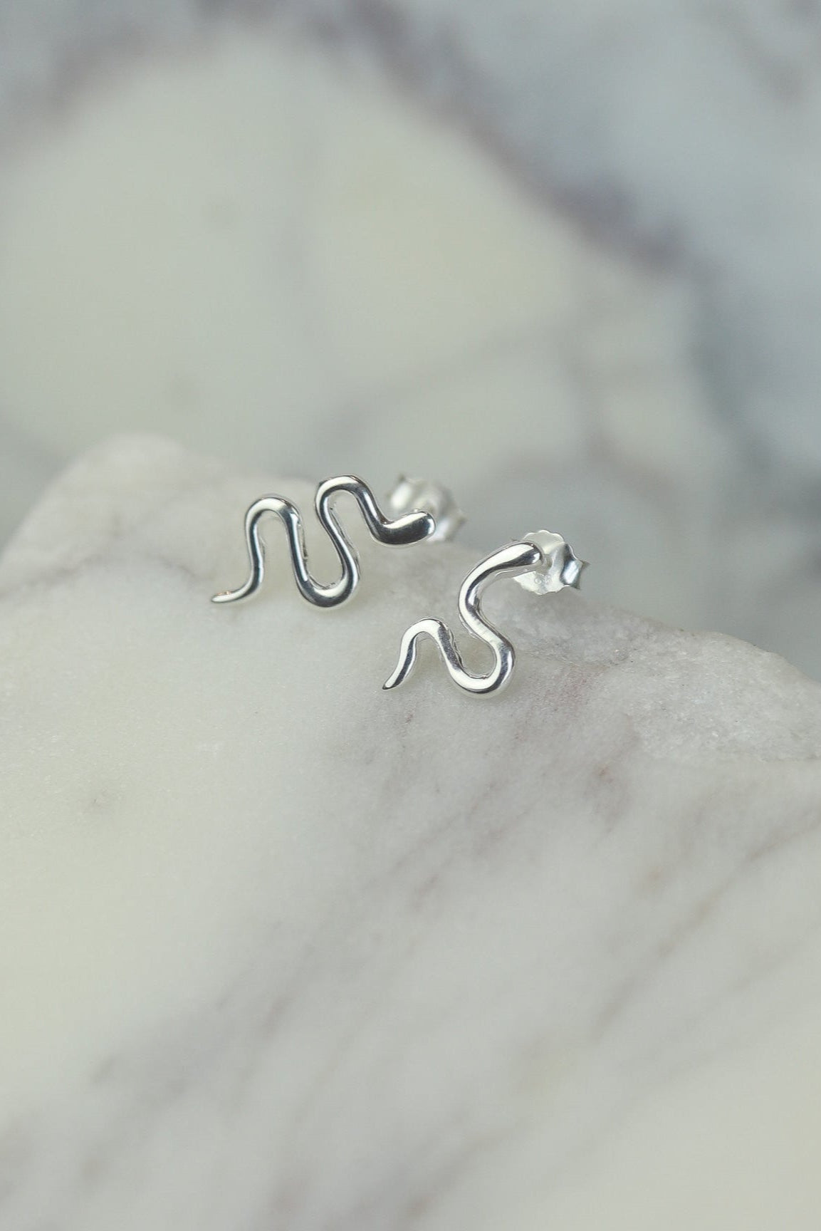 Zen Silver Snake Studs
