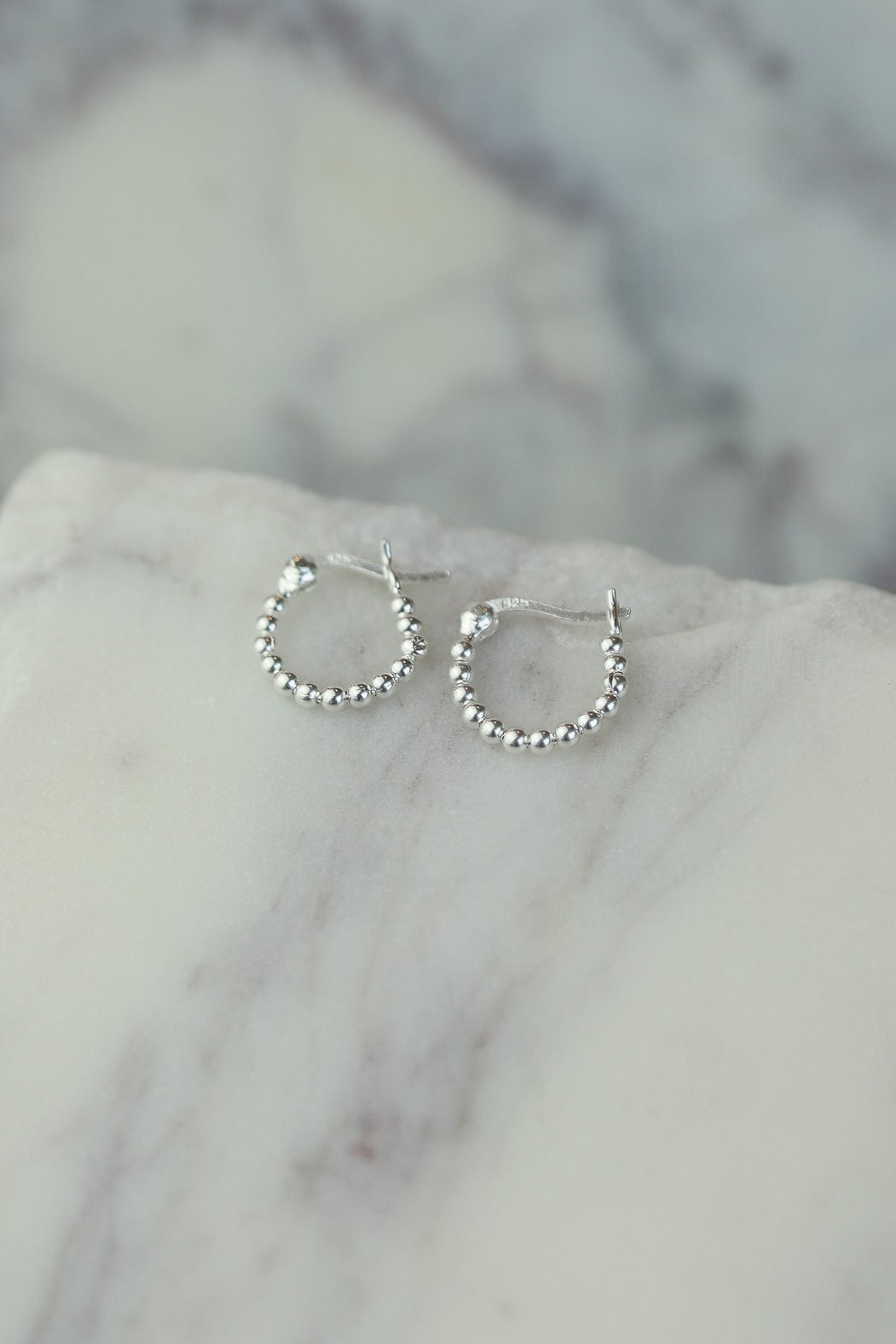 Gale Silver Dotted Hoops