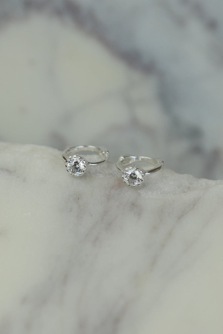 Galaxy Silver Hoops