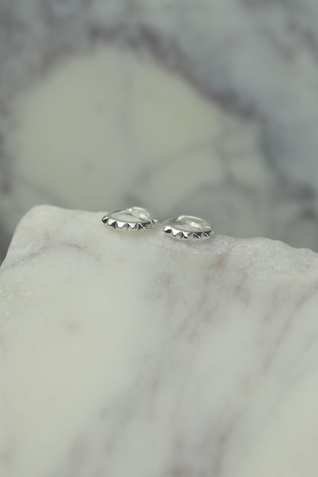 Blade Silver Hoops