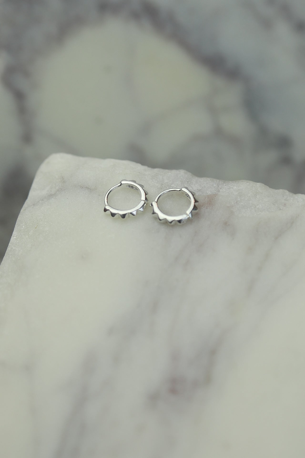 Blade Silver Hoops