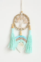Aqua Shell Tree Wall Hanging