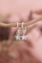 Yin Yang Star Drop Hoops