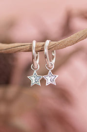 Yin Yang Star Drop Hoops