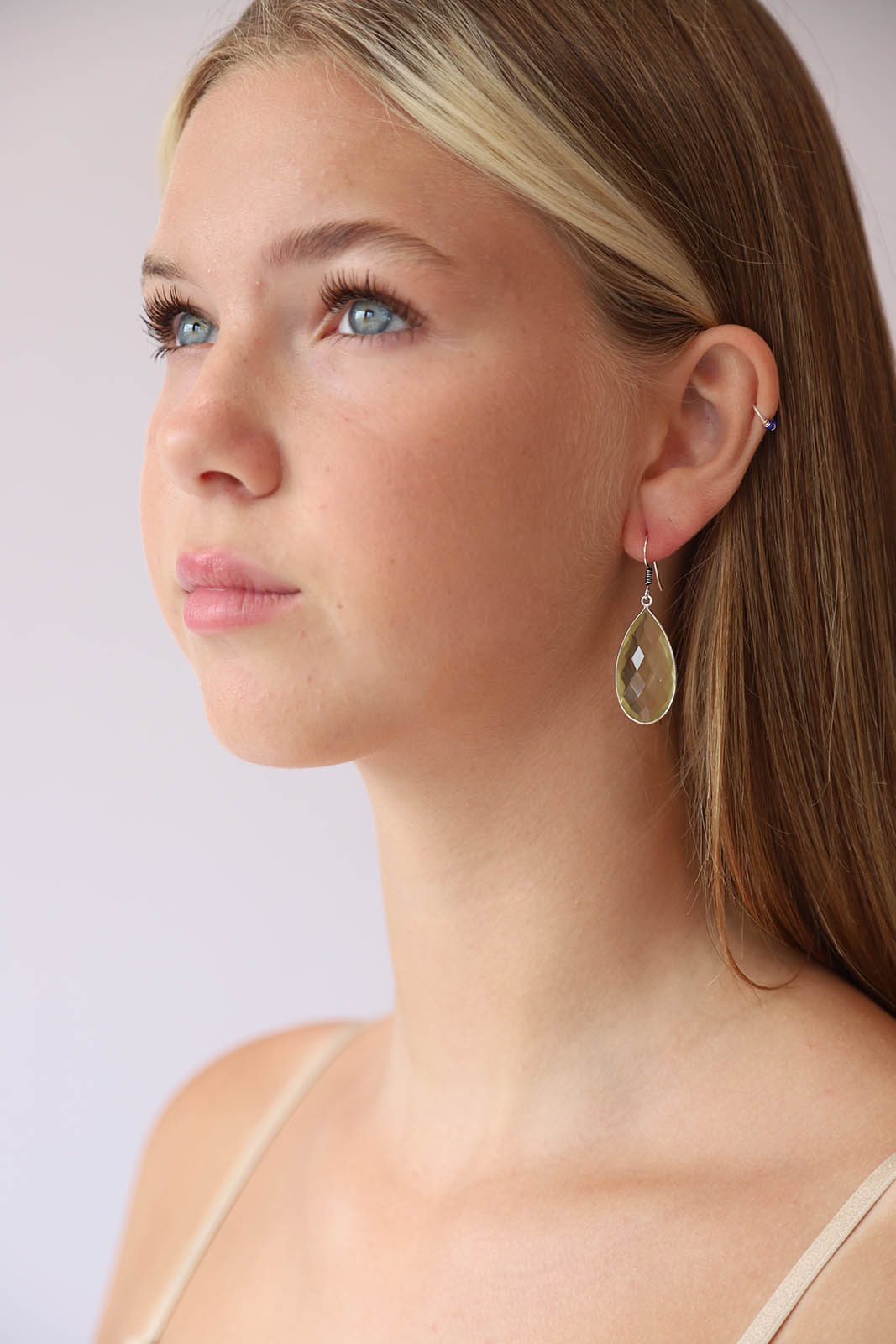 Lemon Quartz Chand Earrings