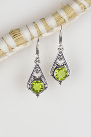 Peridot Cedar Triangle Earrings