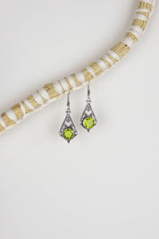 Peridot Cedar Triangle Earrings