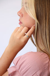 Blue Topaz Gold Uko Ring