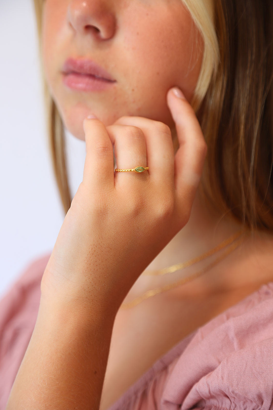 Gold Peridot Oli Tiny Ring