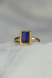 Lapis Gold Ezra Rectangle Ring