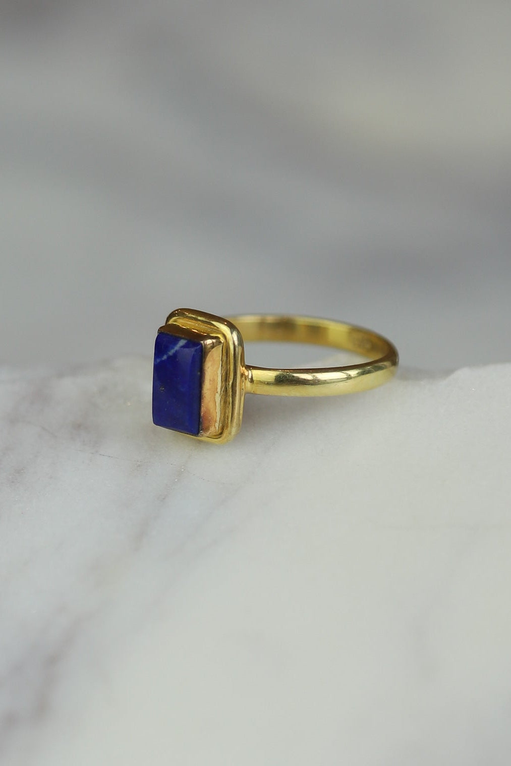 Lapis Gold Ezra Rectangle Ring