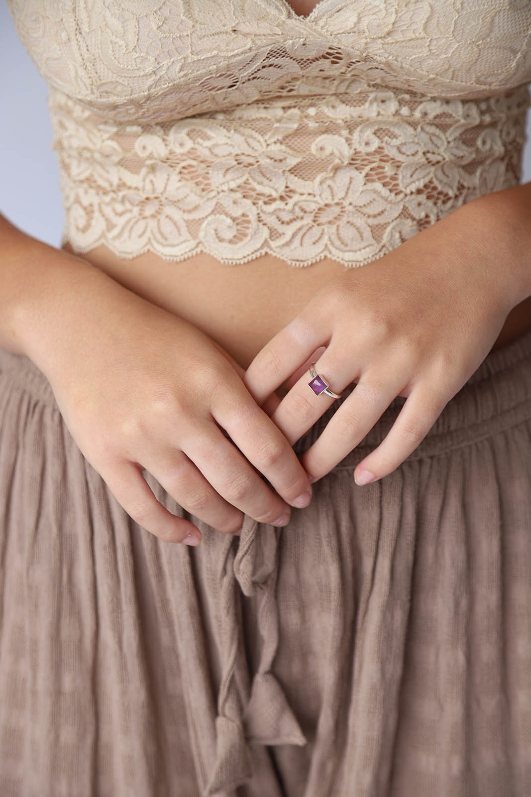 Amethyst Jolie Square Stone Ring