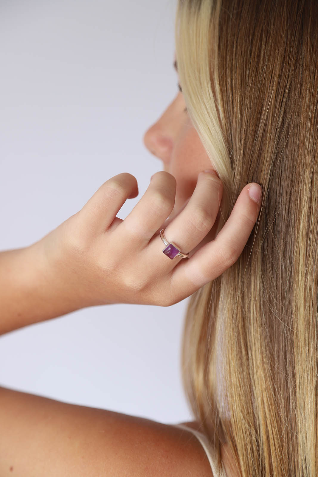 Amethyst Jolie Square Stone Ring