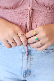 Gold Emerald Asher Ring
