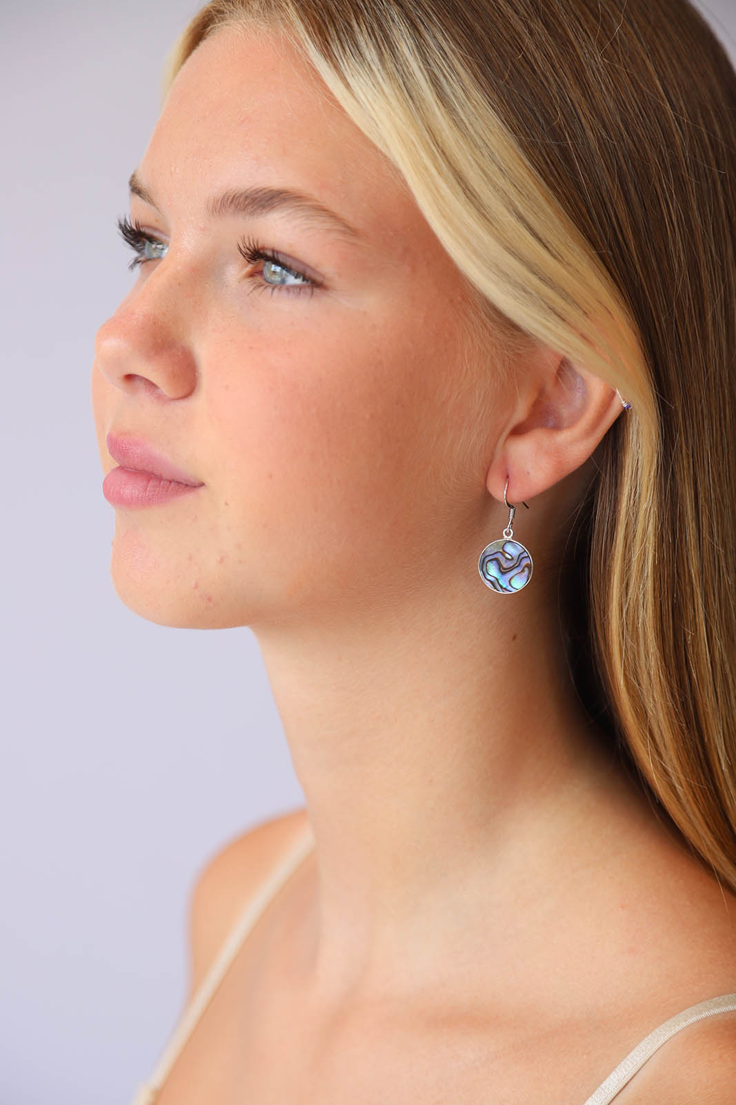 Paua Shell Round Drops