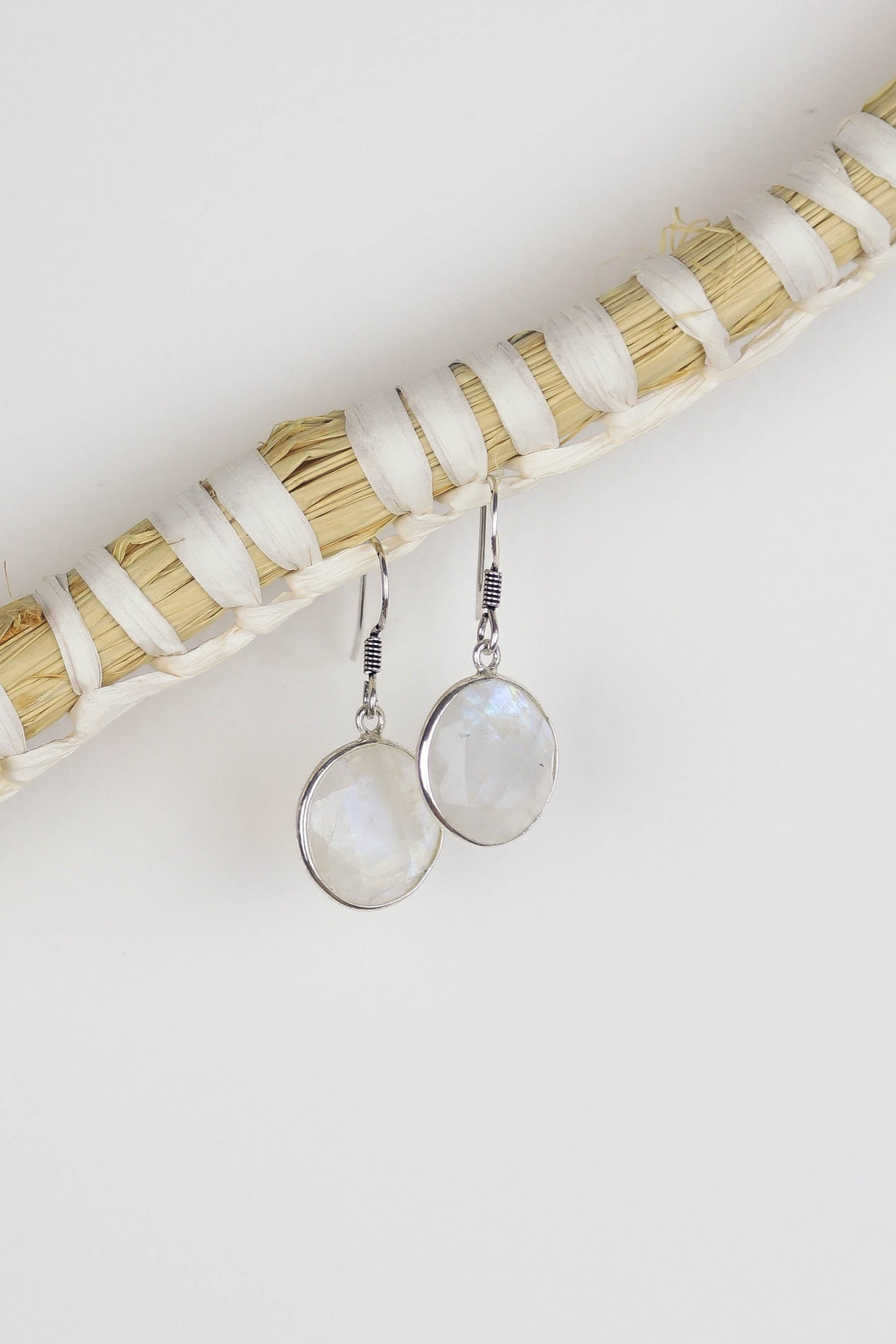 Rainbow Moonstone Round Faceted Drops