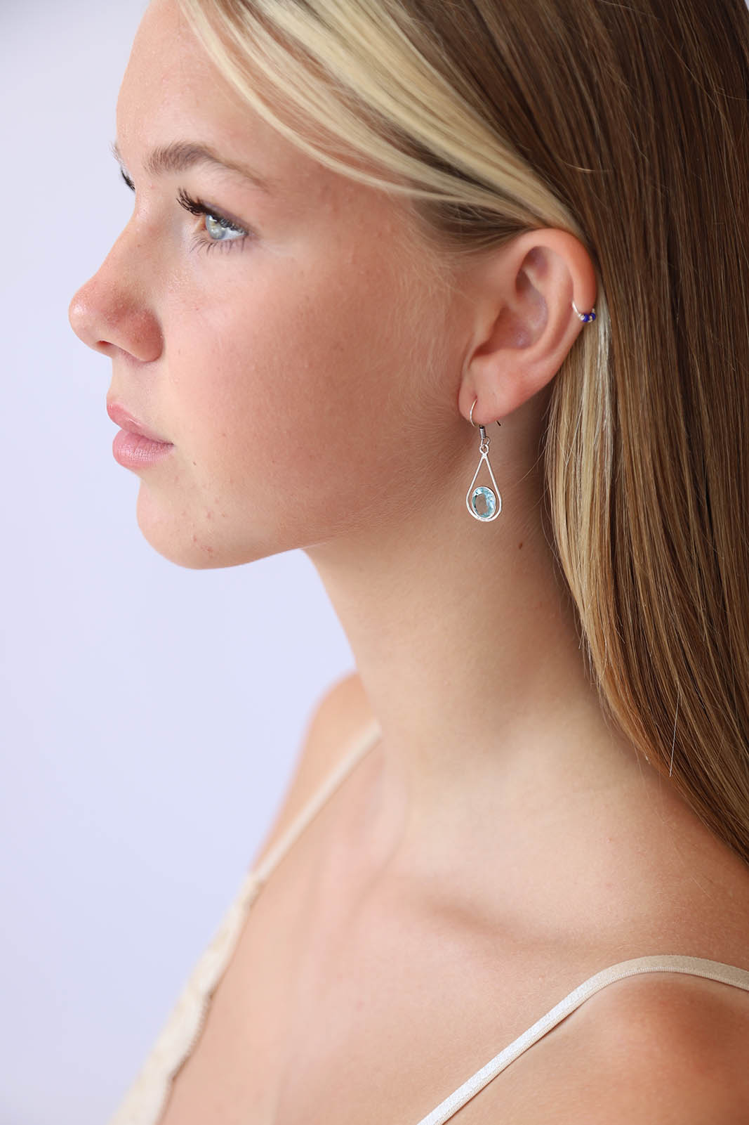 Blue Topaz Teardrop Earrings