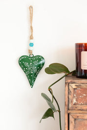 Dark Green Hanging Heart