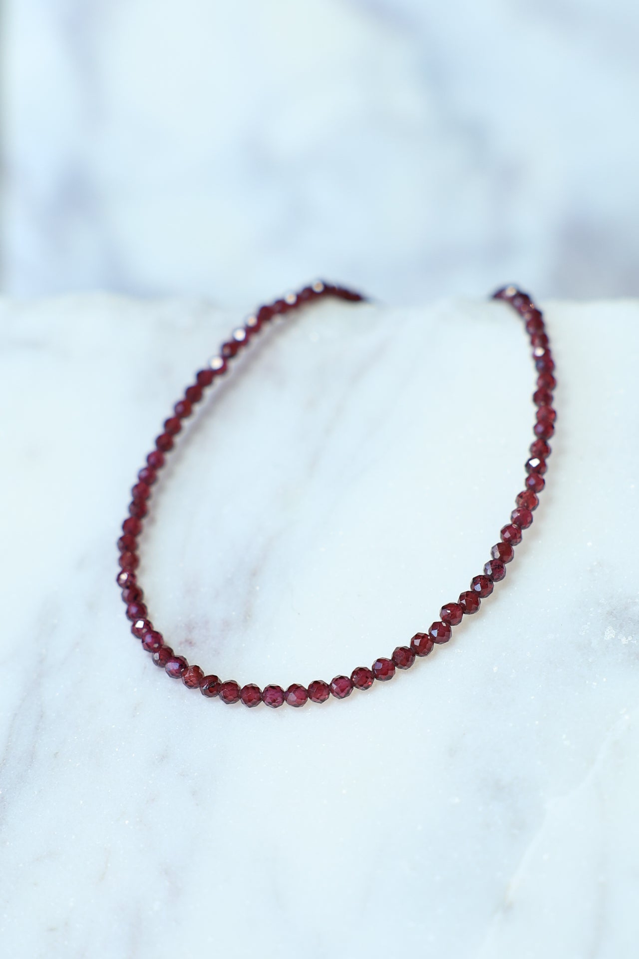 Beaded Necklace Garnet