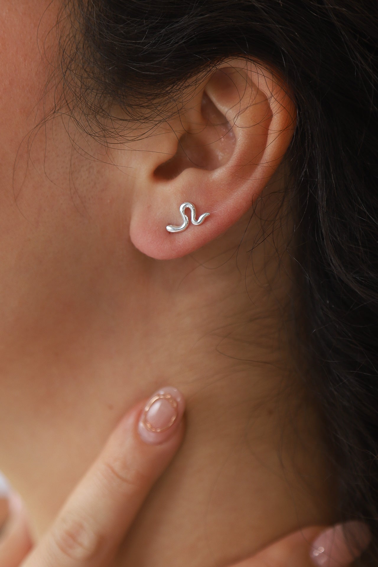 Zen Silver Snake Studs