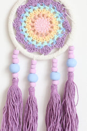 Purple Tassel Macrame Wall Hanging