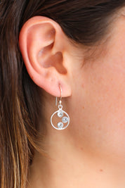Carlita Triple Stone Drop Earrings