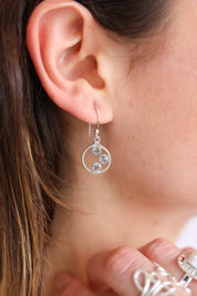 Carlita Triple Stone Drop Earrings