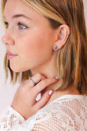 Tanzi Amethyst Oval Studs