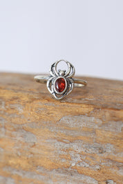 Stoney Garnet Spider Ring