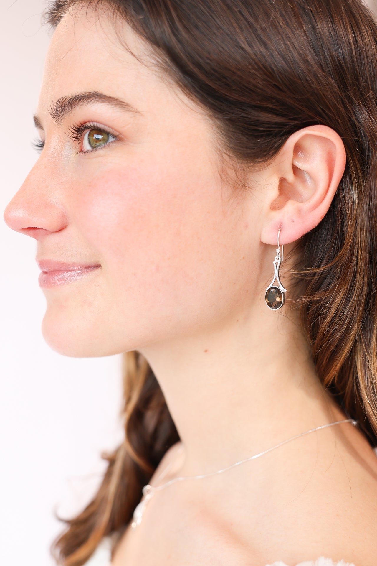 Felisa Smoky Quartz Stone Drop Earrings