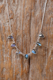 Celeste Teardrop Labradorite Necklace