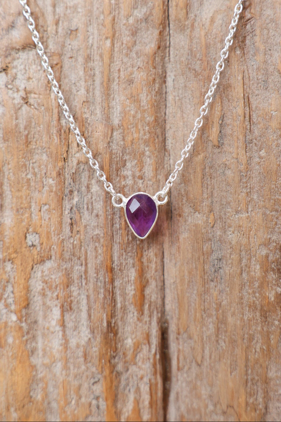 Amethyst Luminary Teardrop Necklace