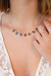 Celeste Teardrop Labradorite Necklace